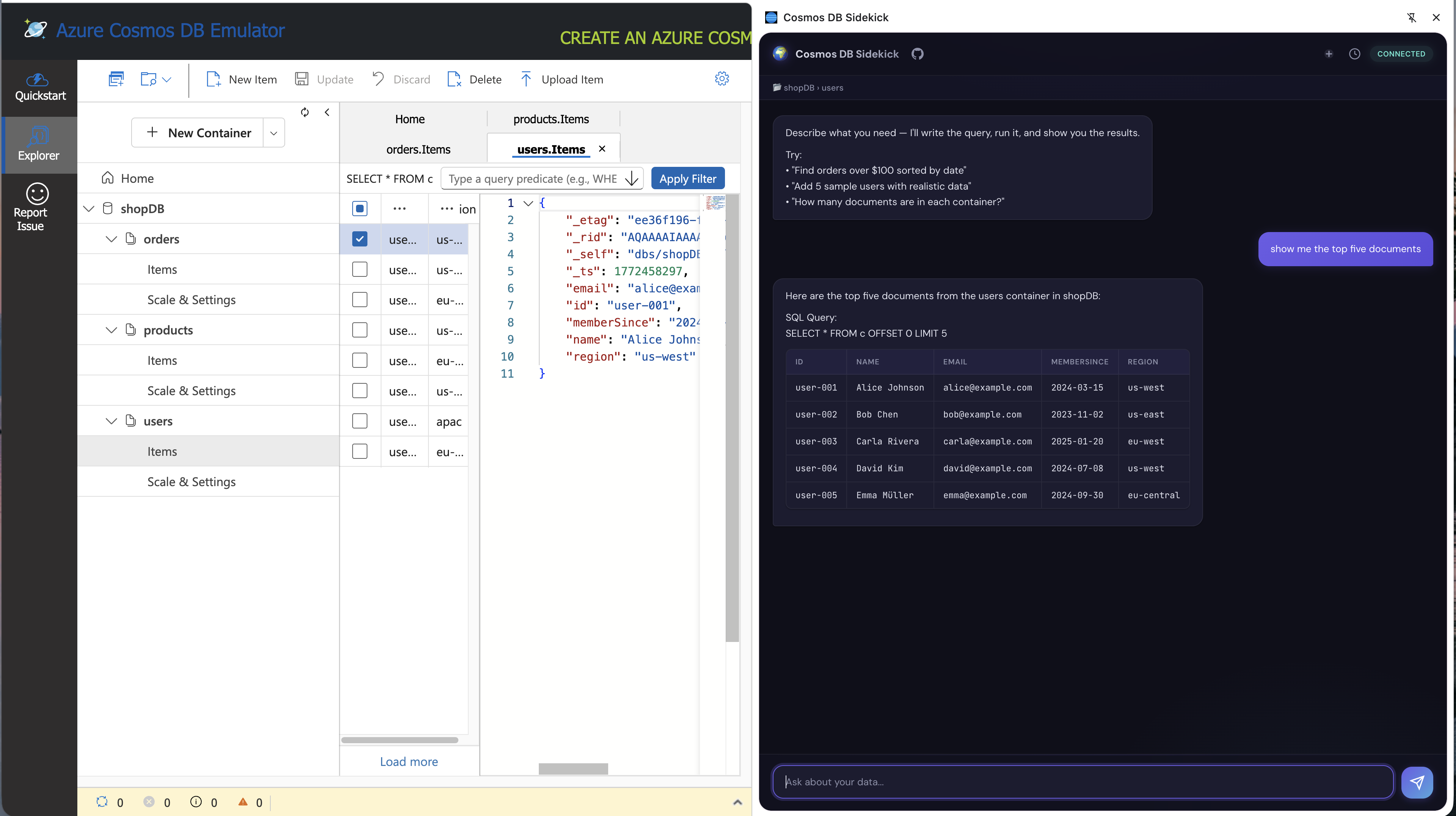 Context-aware Data Explorer integration
